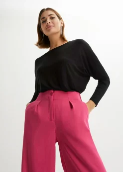 bonprix bonprix Camisetas>Camiseta de manga larga de suave mezcla de viscosa Negro