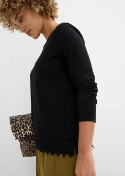 Mujer bonprix bonprix Camiseta de manga larga de algodón puro (2 unidades)