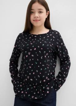 Niños bonprix bonprix Camiseta de manga larga de mezcla de algodón orgánico elástico