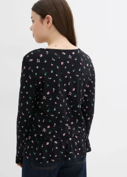 Niños bonprix bonprix Camiseta de manga larga de mezcla de algodón orgánico elástico