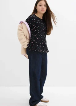 Niños bonprix bonprix Camiseta de manga larga de mezcla de algodón orgánico elástico