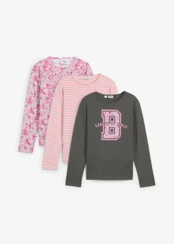 Niños bonprix bonprix Camiseta de manga larga de algodón orgánico puro (3 unidades)