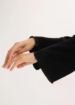 Mujer bonprix bonprix Camiseta de manga larga de crepé estructurado