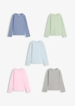 Niños bonprix bonprix Camiseta de manga larga de algodón orgánico puro (5 unidades)