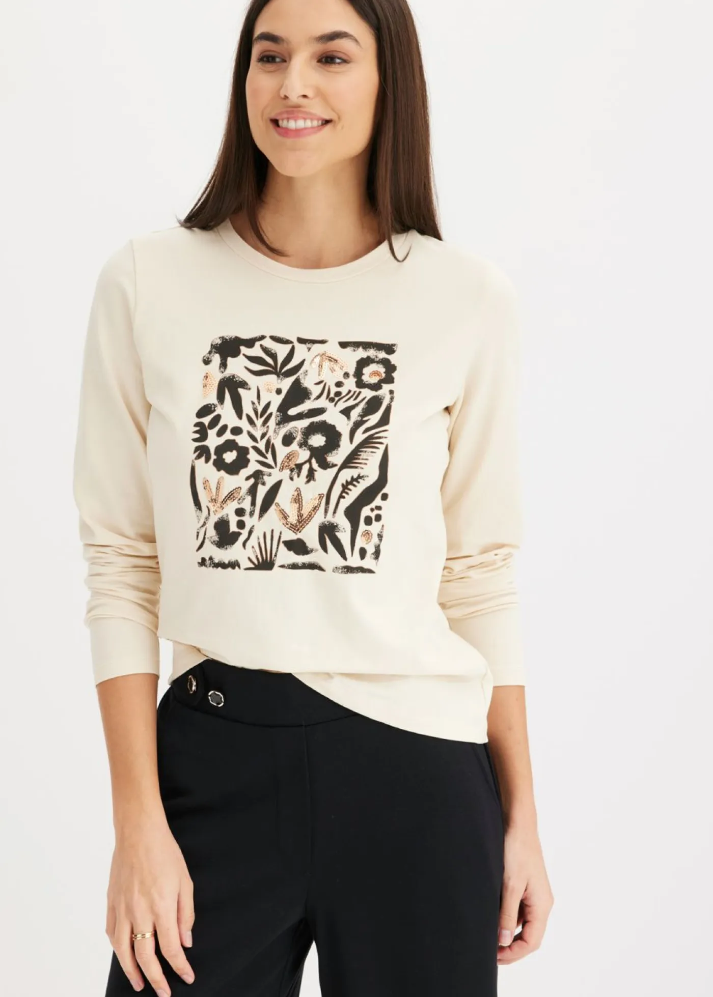 Mujer bonprix bonprix Camiseta de manga larga de algodón orgánico