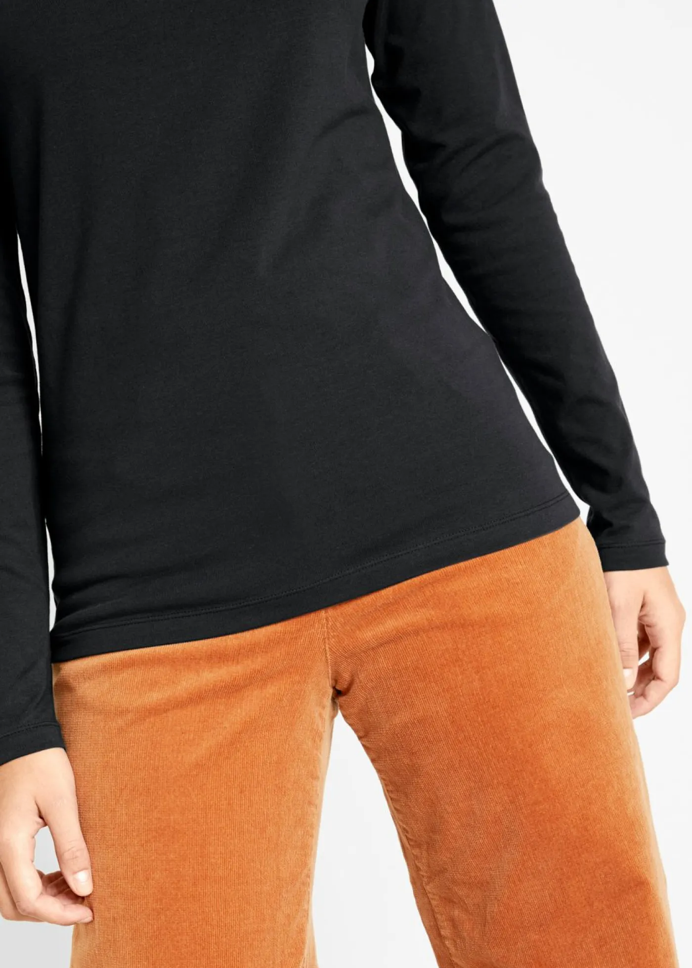 bonprix bonprix Básicos|Camisetas>Camiseta de manga larga (2 unidades) Negro-negro