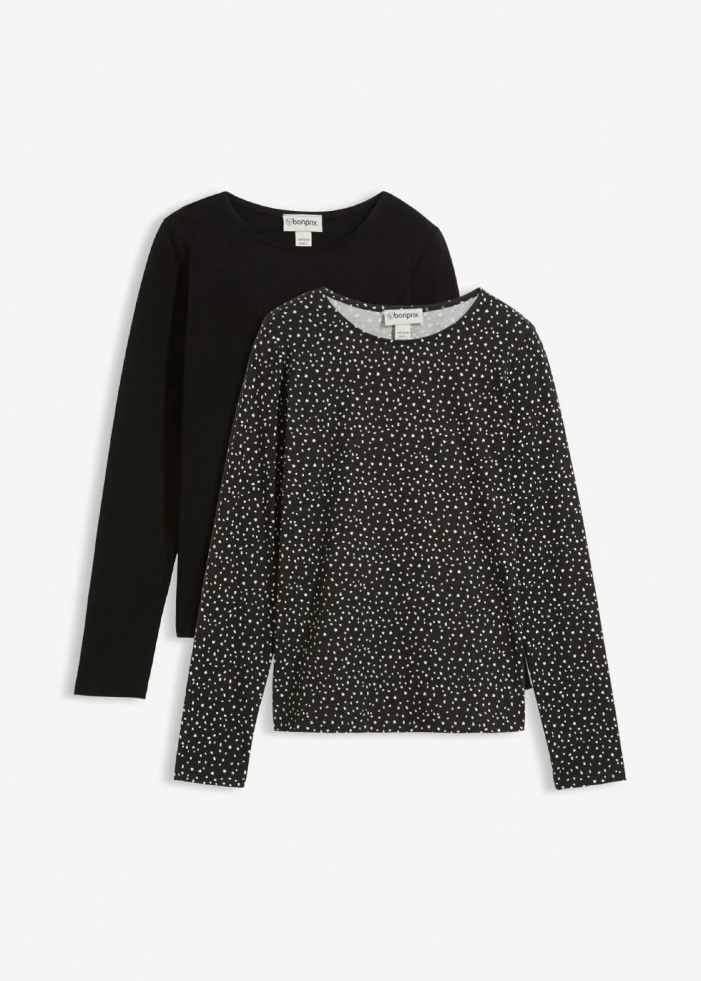 Mujer bonprix bonprix Camiseta de manga larga (2 unidades) de mezcla de algodón y elastano