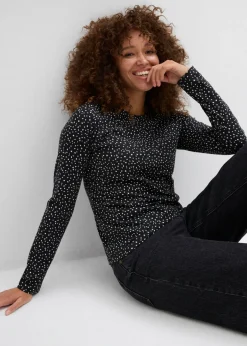 Mujer bonprix bonprix Camiseta de manga larga (2 unidades) de mezcla de algodón y elastano