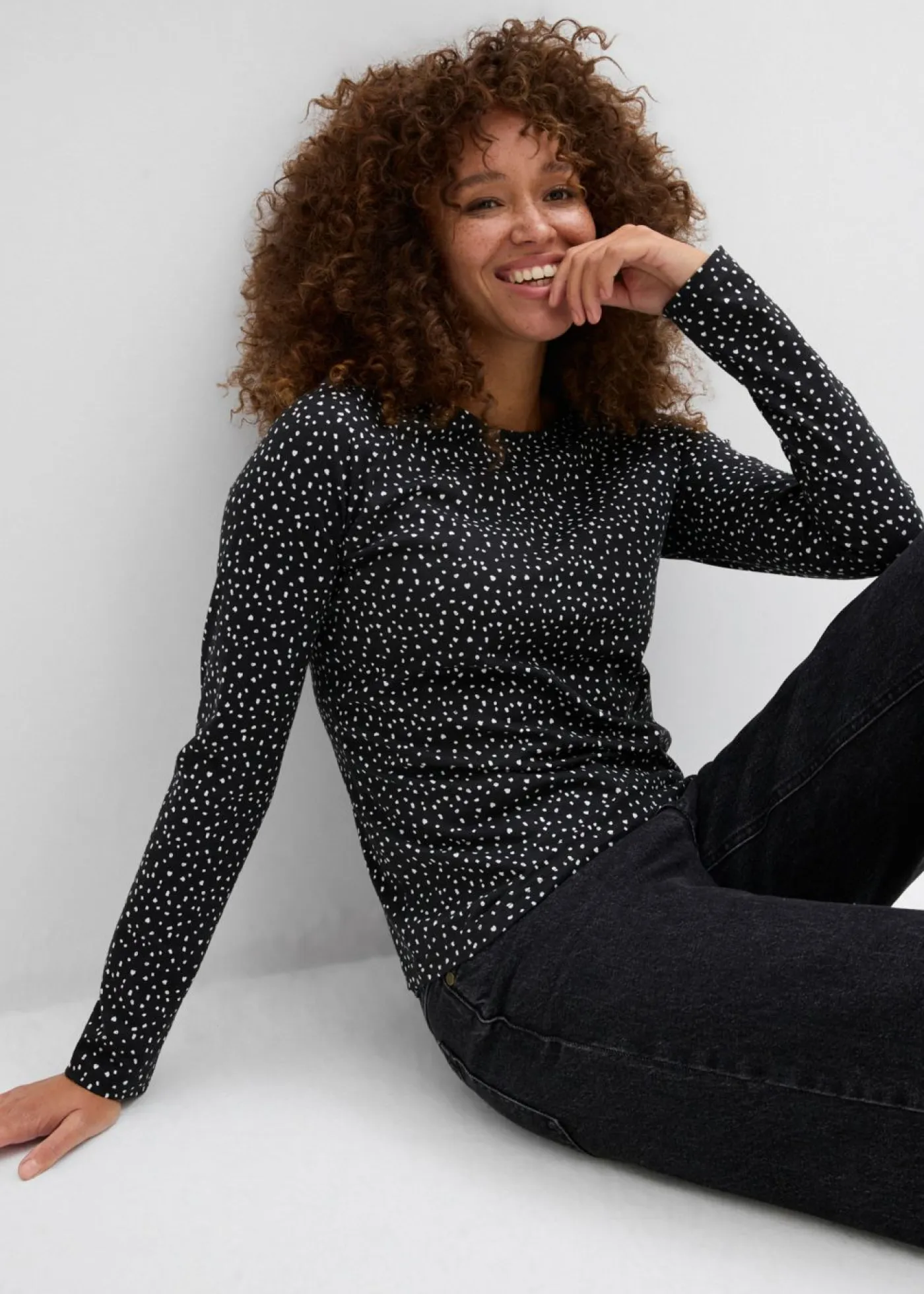 Mujer bonprix bonprix Camiseta de manga larga (2 unidades) de mezcla de algodón y elastano