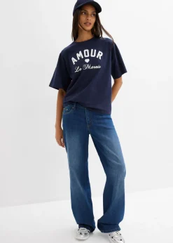 Mujer bonprix bonprix Camiseta de mezcla de algodón elástico