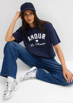 Mujer bonprix bonprix Camiseta de mezcla de algodón elástico