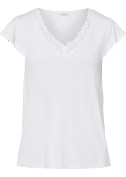 bonprix bonprix Camisetas>Camiseta de mezcla de viscosa Blanco