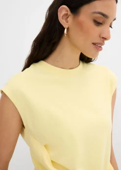 Mujer bonprix bonprix Camiseta de mezcla de viscosa con dobladillo asimétrico