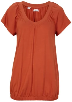 bonprix bonprix Camisetas|Novedades>Camiseta de mezcla de viscosa caoba