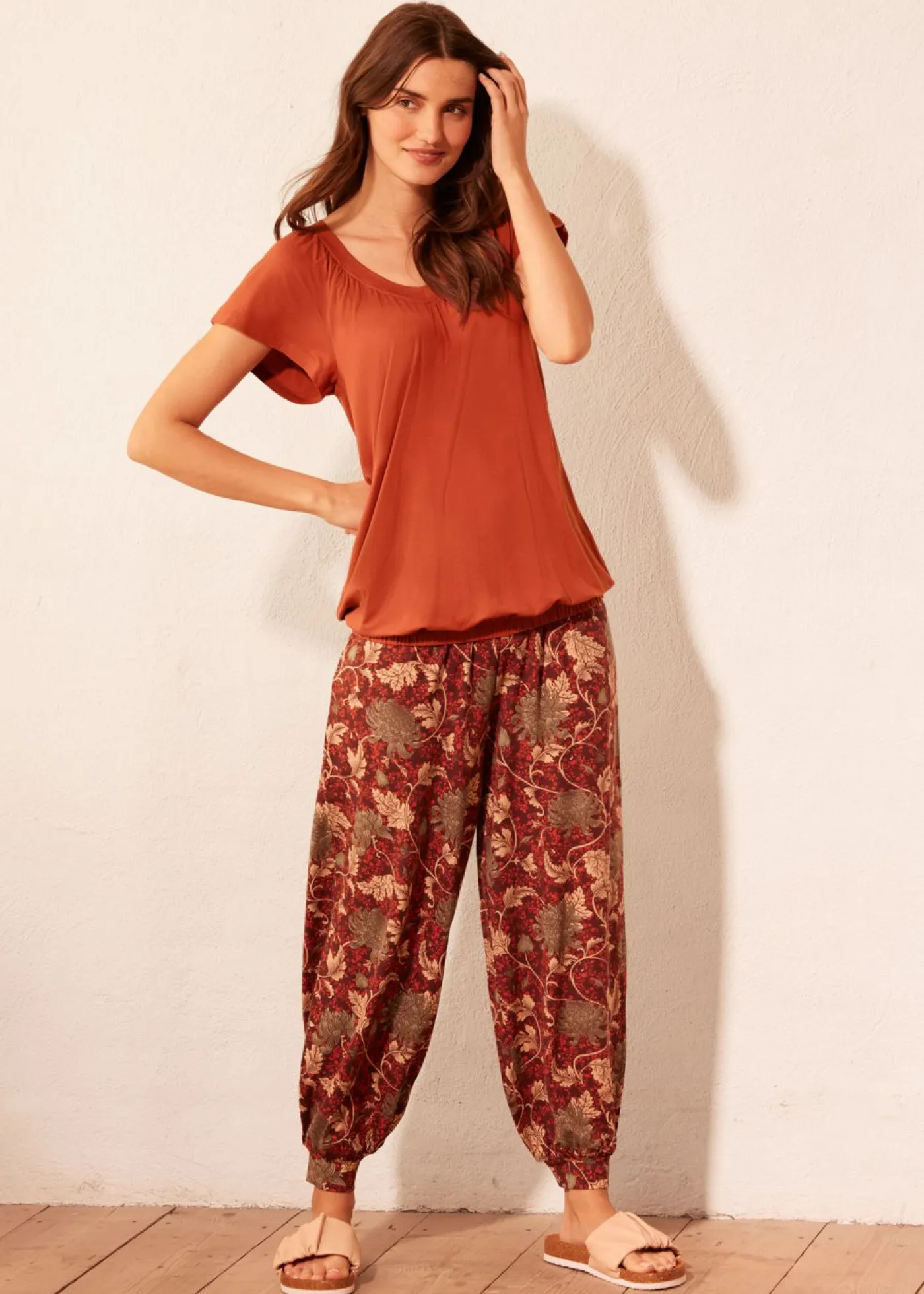 bonprix bonprix Camisetas|Novedades>Camiseta de mezcla de viscosa caoba