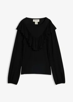 bonprix bonprix Camisetas|Novedades>Camiseta de mezcla de viscosa Negro