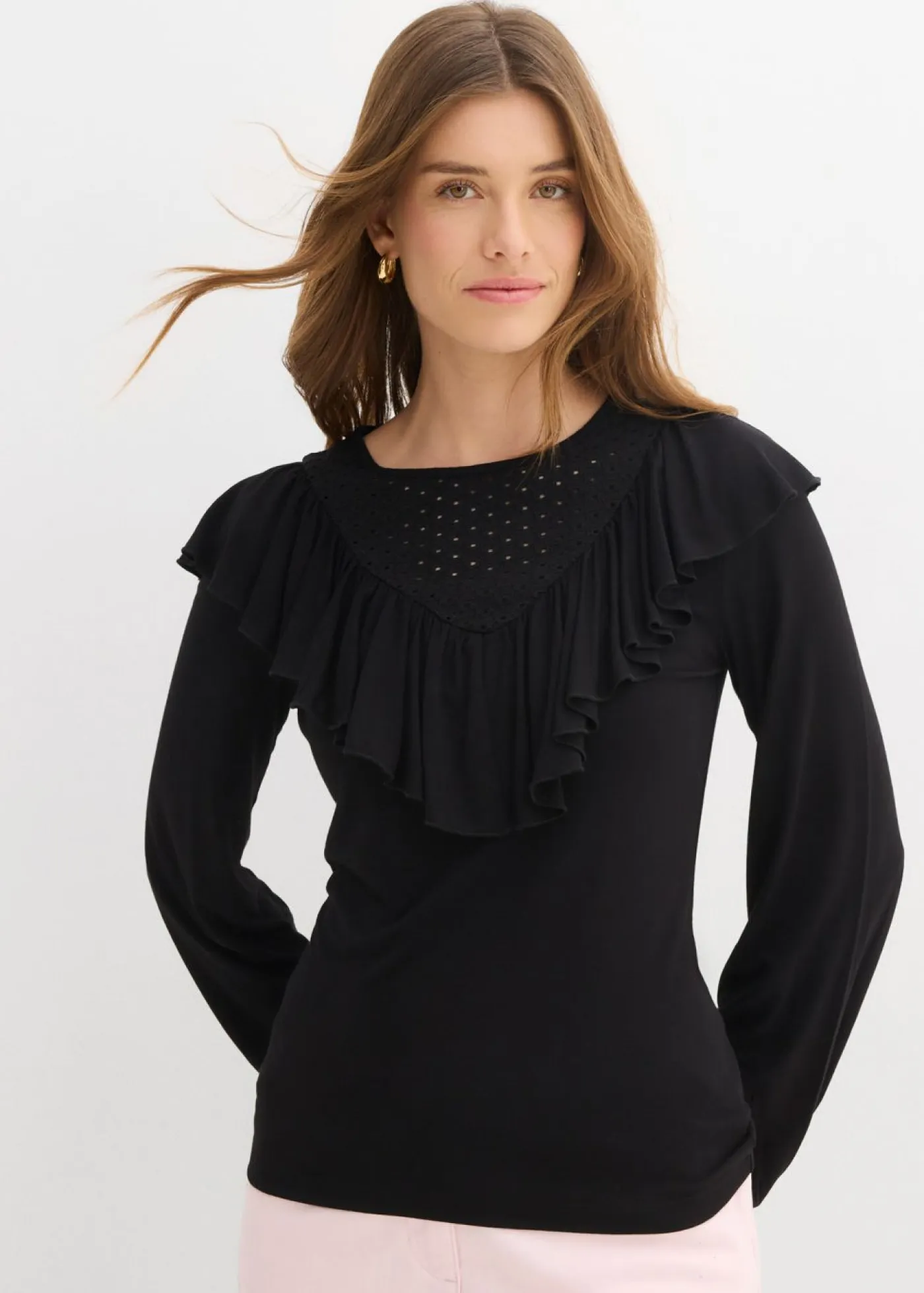 bonprix bonprix Camisetas|Novedades>Camiseta de mezcla de viscosa Negro