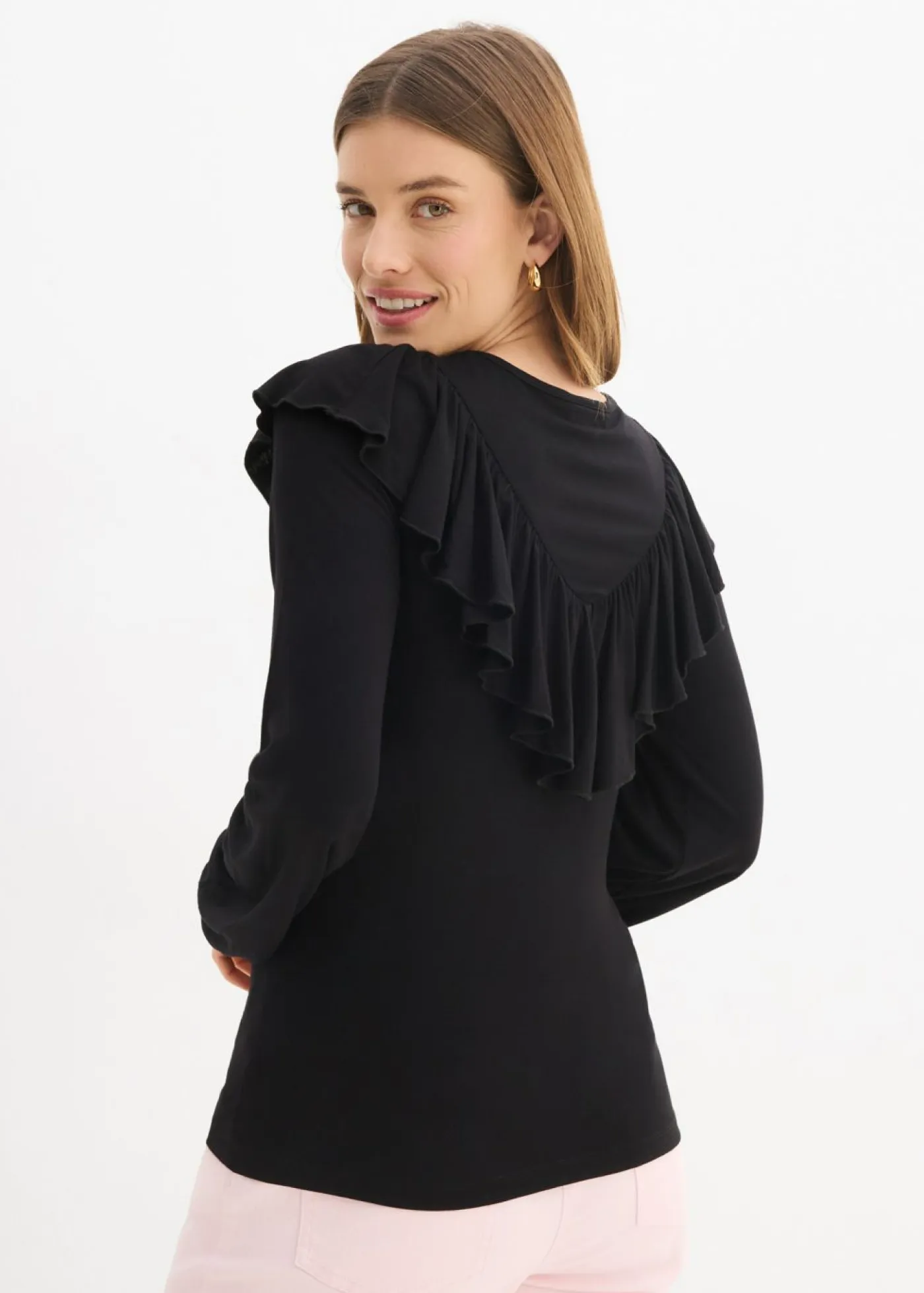 bonprix bonprix Camisetas|Novedades>Camiseta de mezcla de viscosa Negro