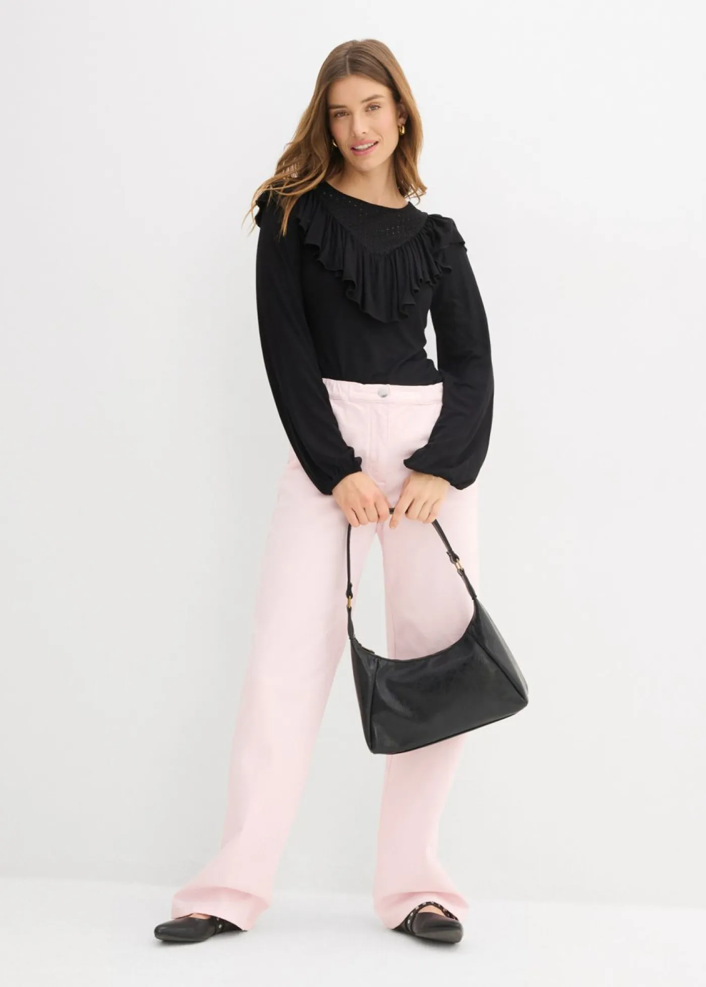 bonprix bonprix Camisetas|Novedades>Camiseta de mezcla de viscosa Negro