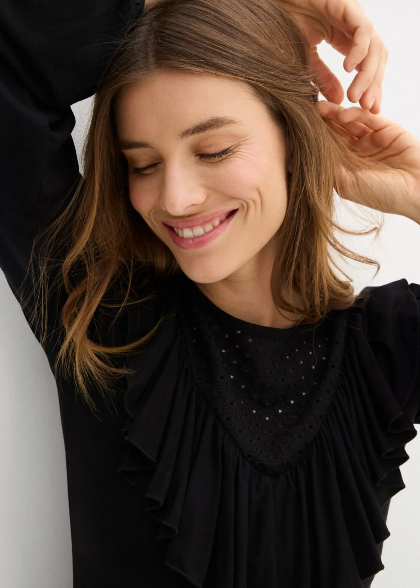 bonprix bonprix Camisetas|Novedades>Camiseta de mezcla de viscosa Negro