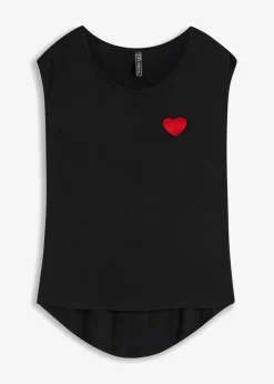 Mujer bonprix bonprix Camiseta de mezcla de viscosa fluida con dobladillo asimétrico