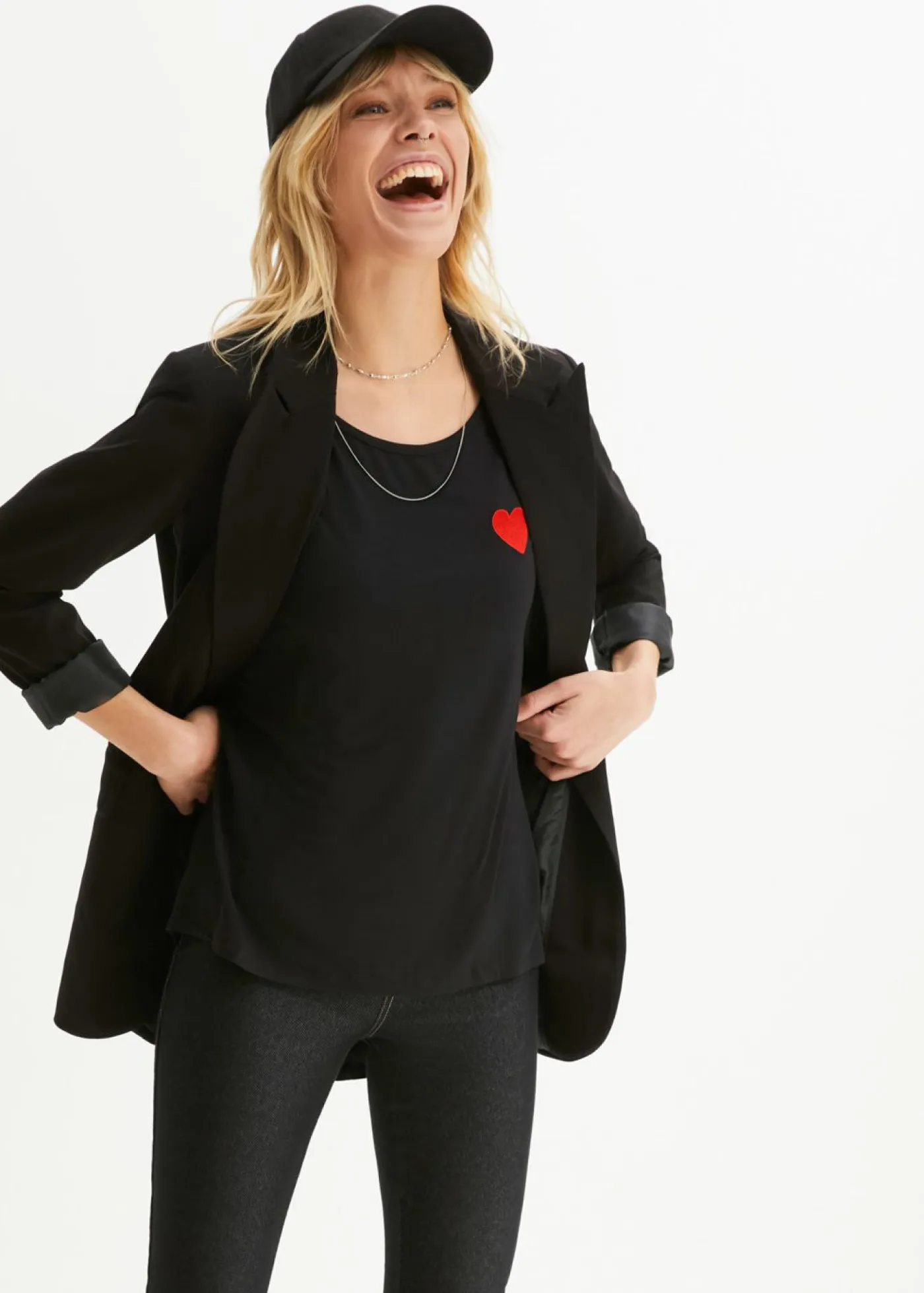 Mujer bonprix bonprix Camiseta de mezcla de viscosa fluida con dobladillo asimétrico