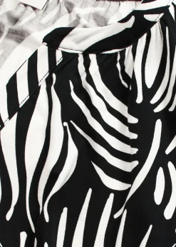 bonprix bonprix Camisetas>Camiseta de mezcla de viscosa suave con cuello henley Negro-blanco lana