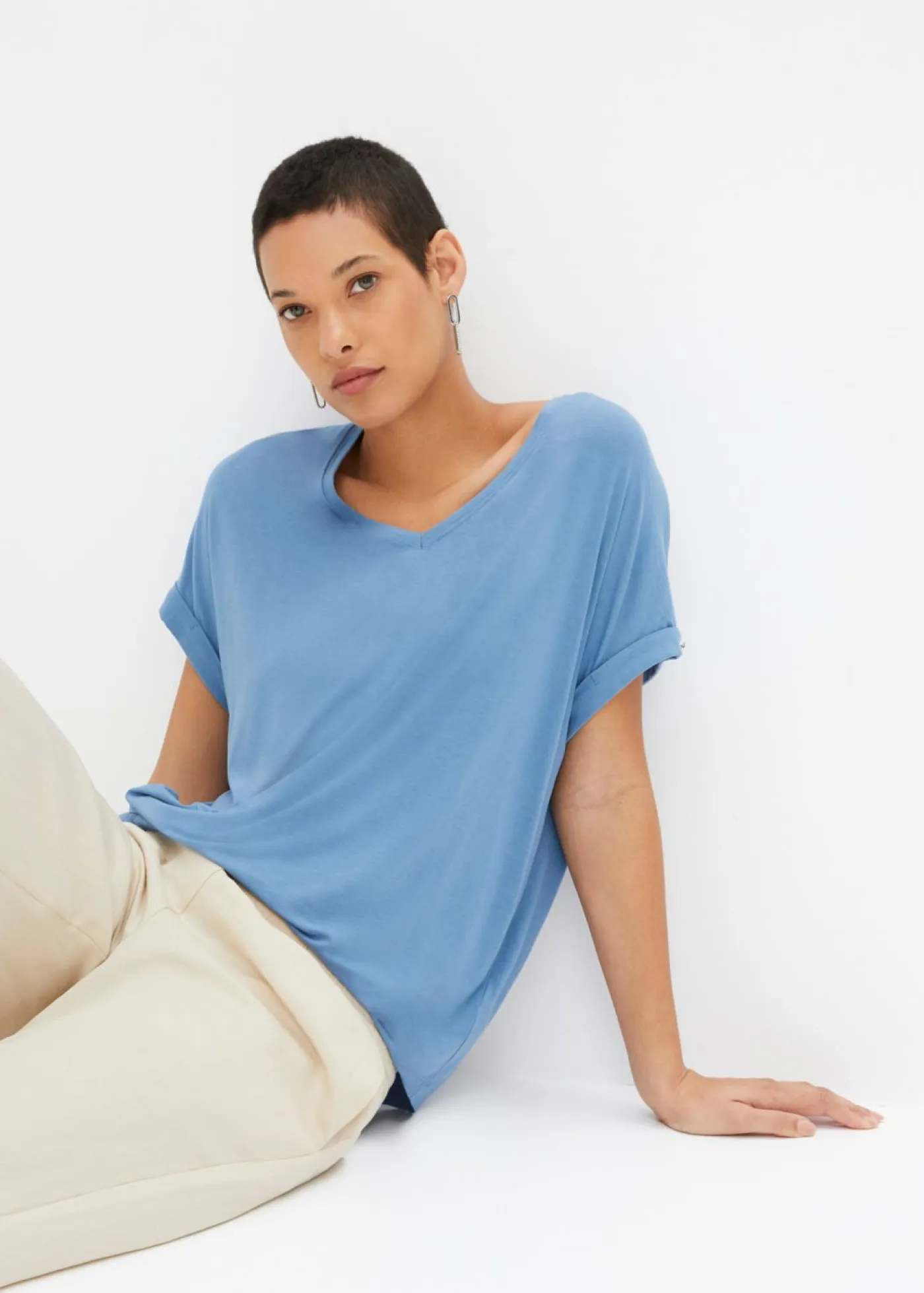 Mujer bonprix bonprix Camiseta de mezcla de viscosa fluida