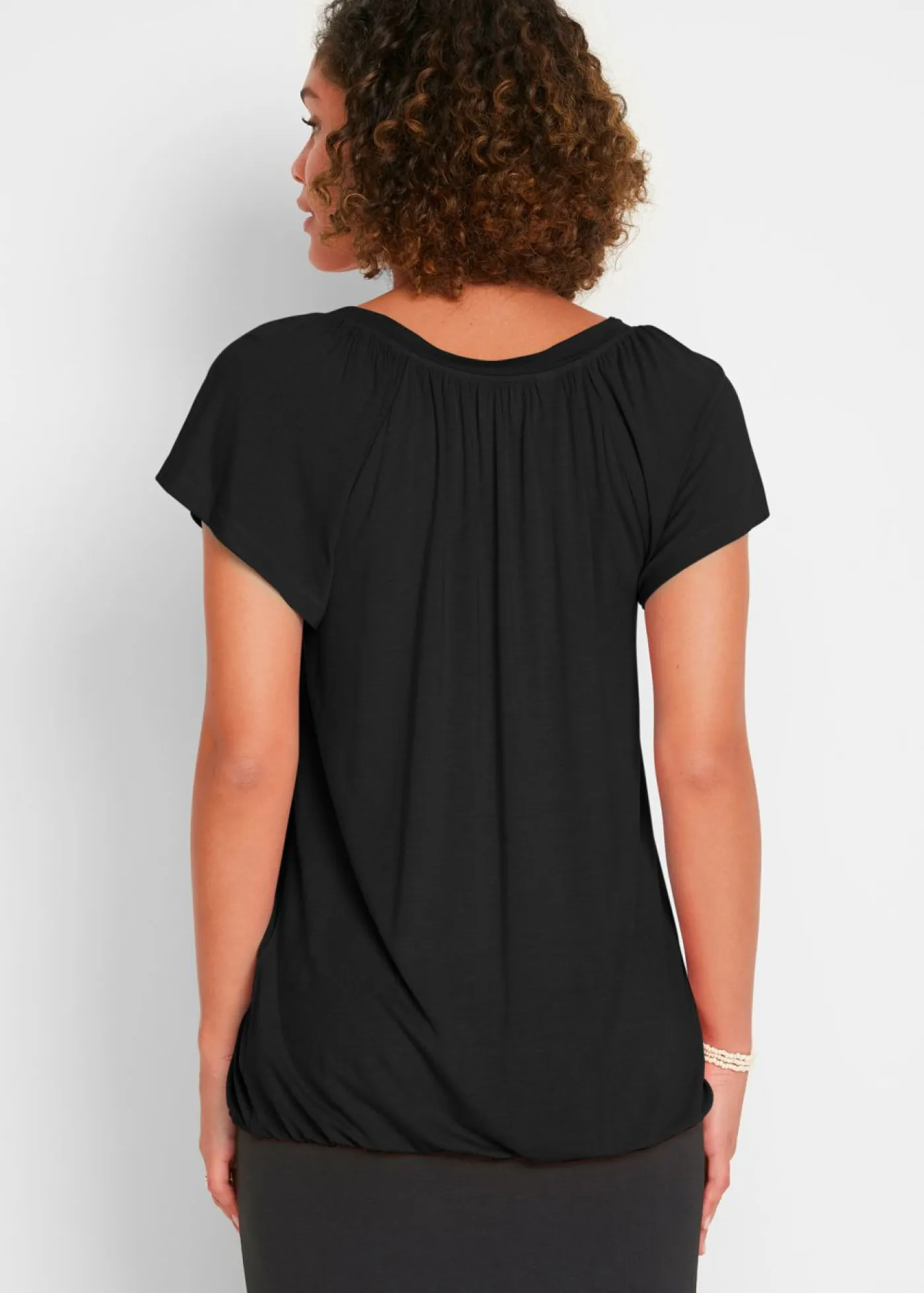 bonprix bonprix Camisetas|Novedades>Camiseta de mezcla de viscosa Negro