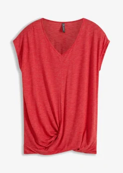 bonprix bonprix Camisetas>Camiseta de mezcla de viscosa Rojo jaspeado