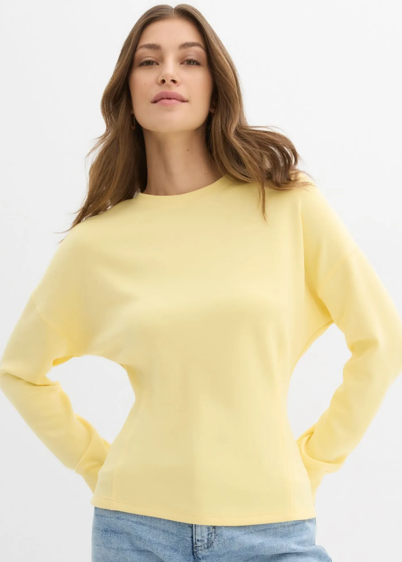 bonprix bonprix Ropa Cómoda|Novedades>Camiseta de neopreno entallada Amarillo claro
