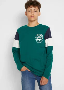 bonprix bonprix Ropa 9 A 16 Años·Camisetas|Ropa 9 A 16 Años·Packs De Ropa>Camiseta de niño de manga larga (2 unidades) verde bosque+azul marino