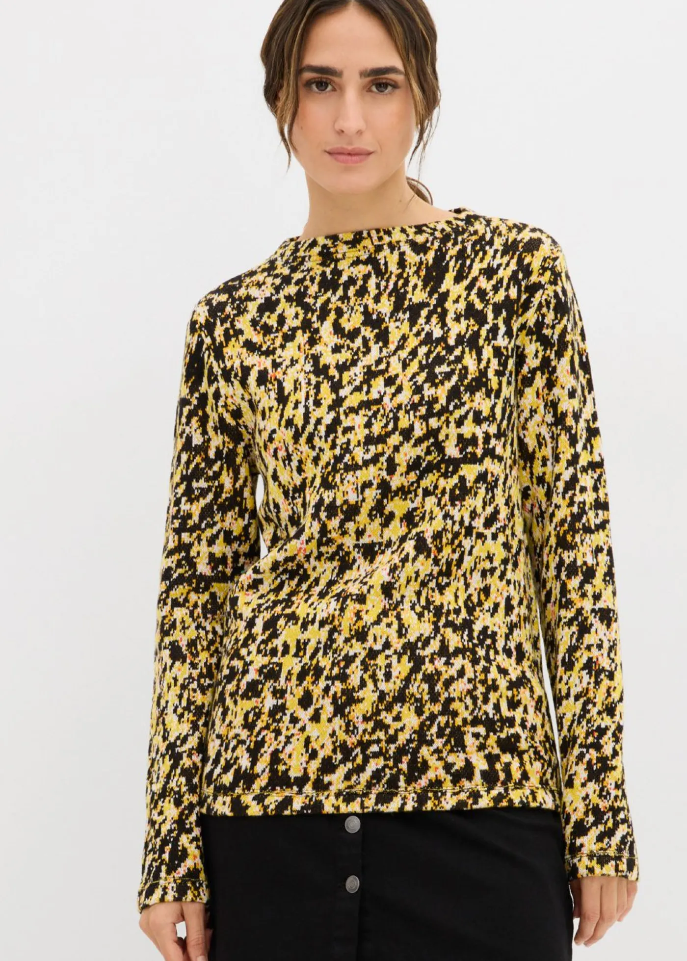 bonprix bonprix Camisetas|Ropa De Punto>Camiseta de punto ajustada Negro