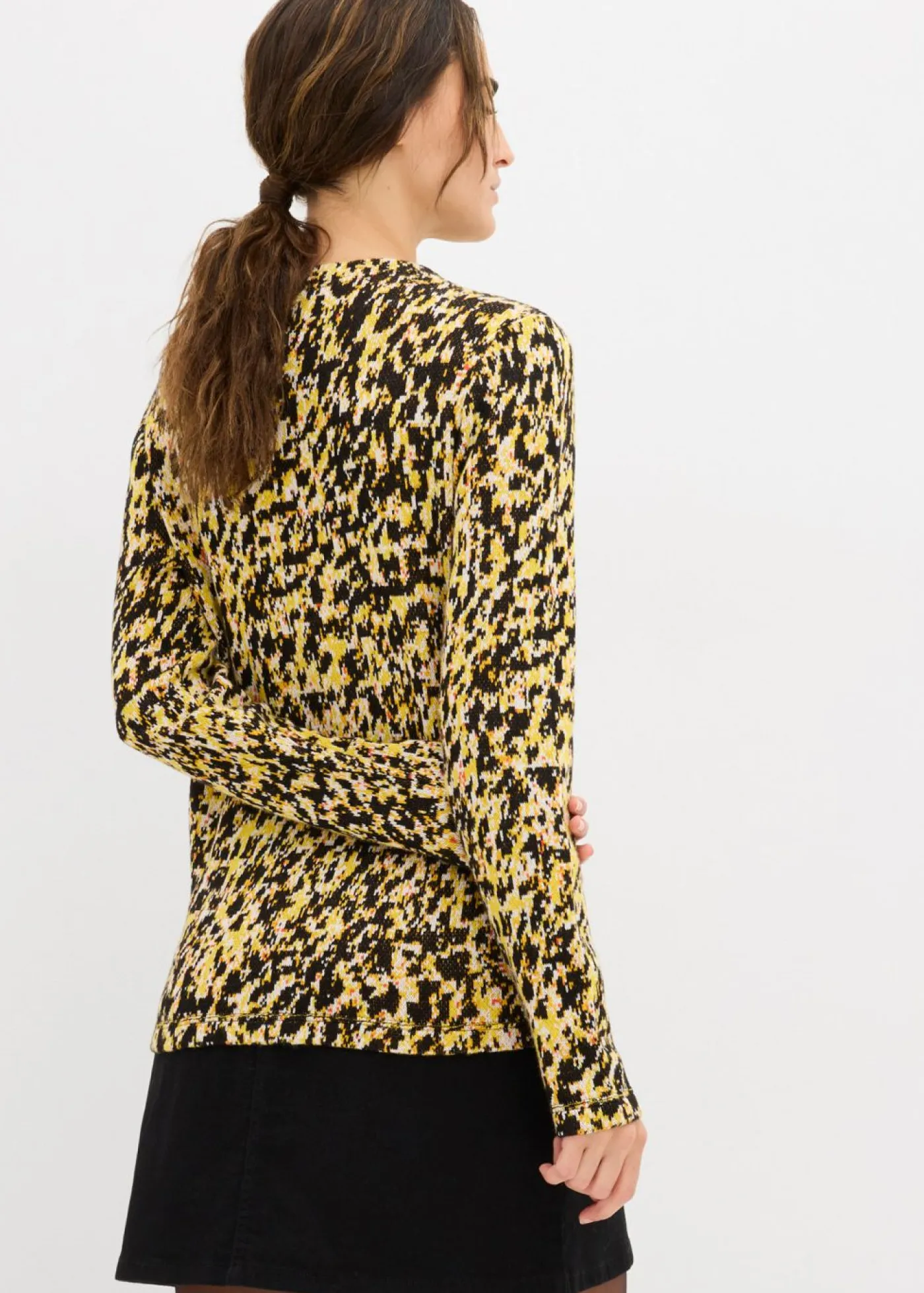 bonprix bonprix Camisetas|Ropa De Punto>Camiseta de punto ajustada Negro