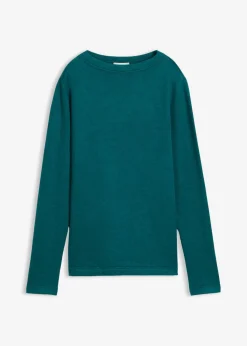 bonprix bonprix Camisetas|Ropa De Punto>Camiseta de punto ajustada Azul petróleo