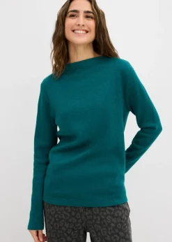 bonprix bonprix Camisetas|Ropa De Punto>Camiseta de punto ajustada Azul petróleo