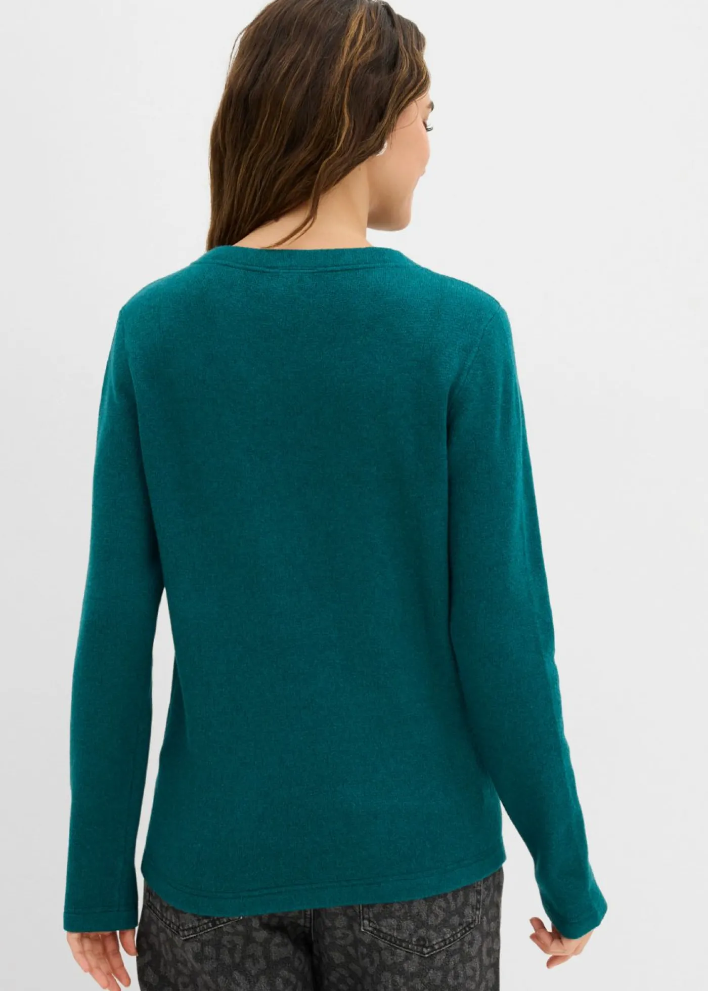 bonprix bonprix Camisetas|Ropa De Punto>Camiseta de punto ajustada Azul petróleo