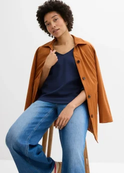 Mujer bonprix bonprix Camiseta de punto grueso de algodón orgánico puro con mangas 3/4