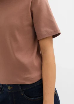 Mujer bonprix bonprix Camiseta de punto grueso de algodón orgánico puro (2 unidades)