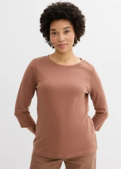 Mujer bonprix bonprix Camiseta de punto grueso con algodón orgánico (3 unidades)