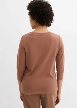 Mujer bonprix bonprix Camiseta de punto grueso con algodón orgánico (3 unidades)