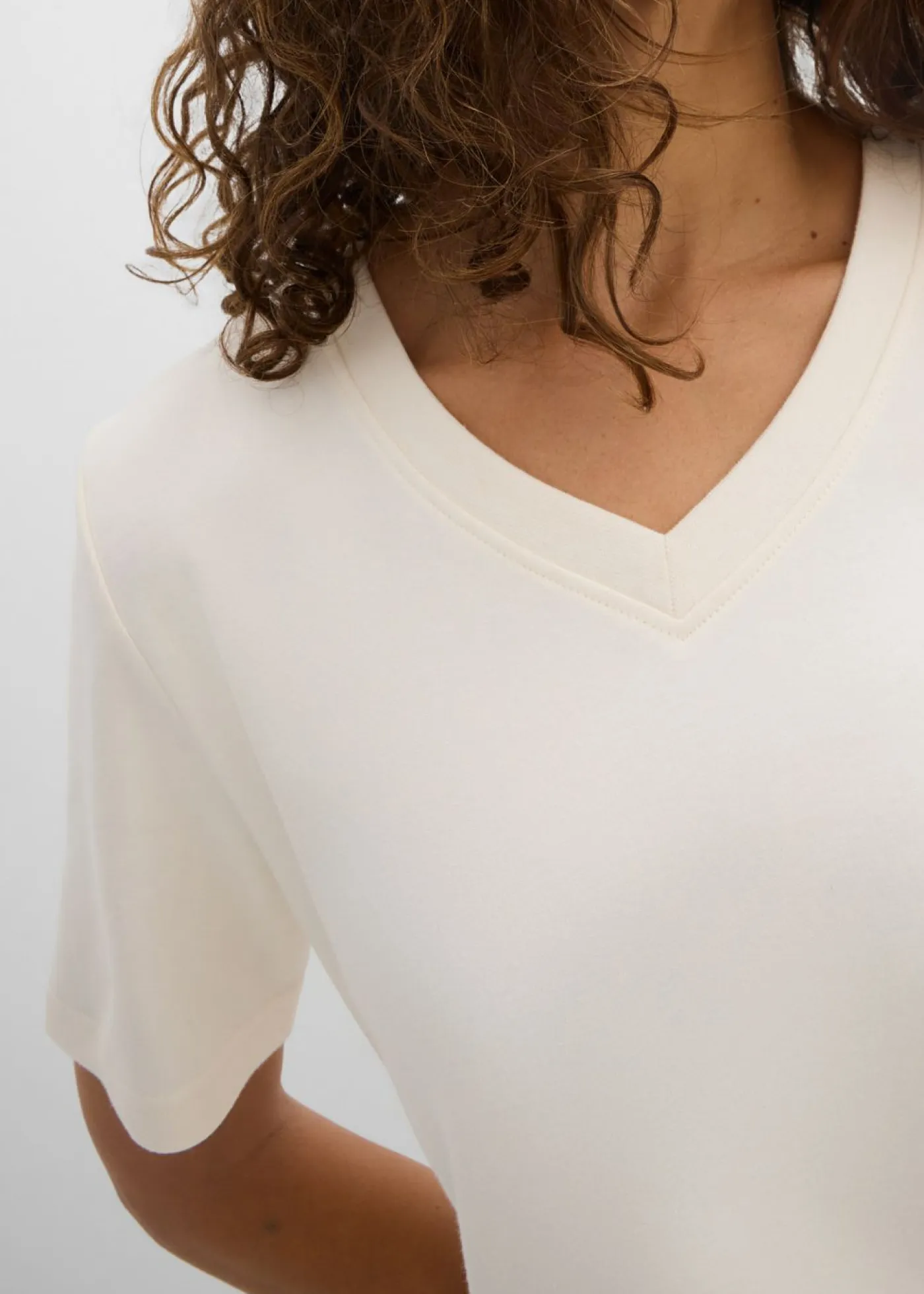 Mujer bonprix bonprix Camiseta de punto grueso de algodón orgánico puro (2 unidades)