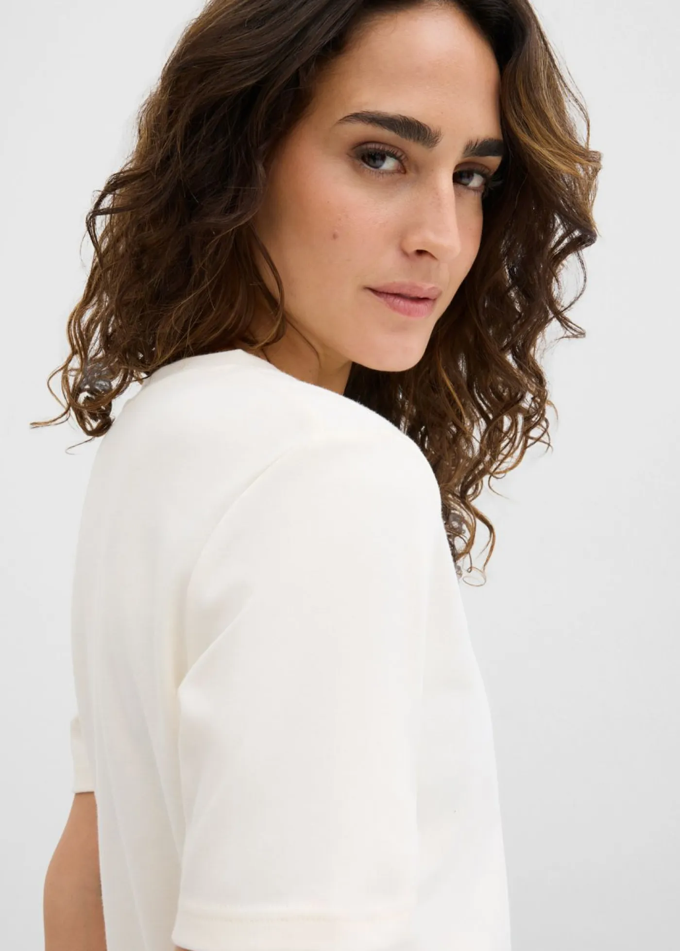 Mujer bonprix bonprix Camiseta de punto grueso de algodón orgánico puro (2 unidades)