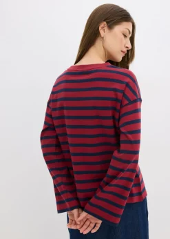 Mujer bonprix bonprix Camiseta de rayas de algodón orgánico puro