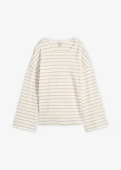Mujer bonprix bonprix Camiseta de rayas de algodón orgánico con manga larga
