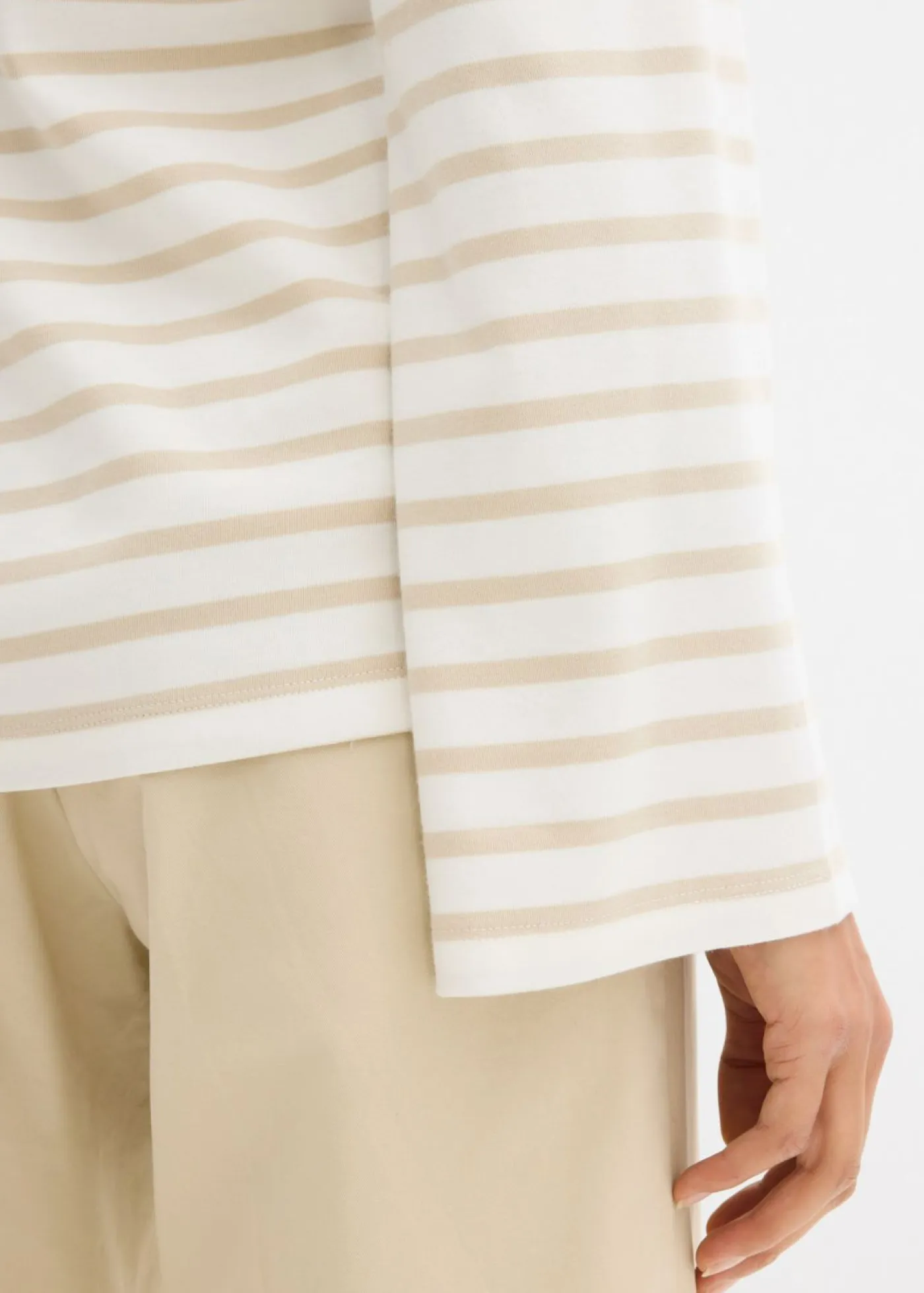 Mujer bonprix bonprix Camiseta de rayas de algodón orgánico con manga larga