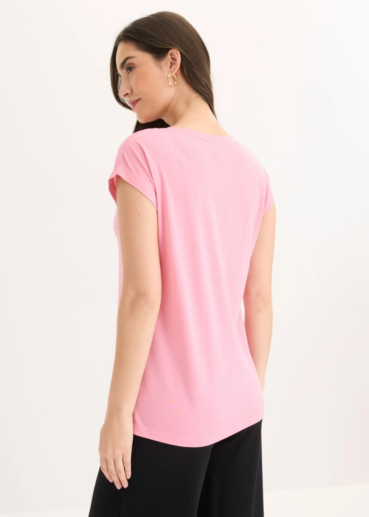 bonprix bonprix Camisetas>Camiseta de suave mezcla de viscosa Rosa estampado