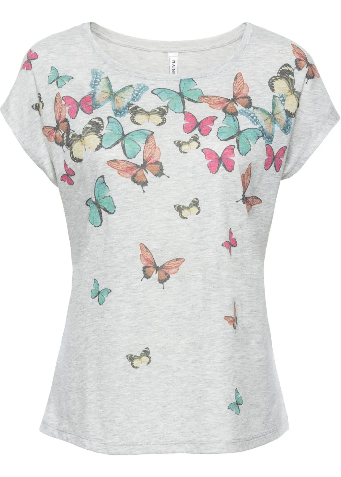 bonprix bonprix Camisetas>Camiseta de suave mezcla de viscosa Gris jaspeado