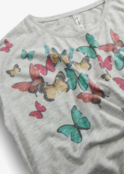 bonprix bonprix Camisetas>Camiseta de suave mezcla de viscosa Gris jaspeado