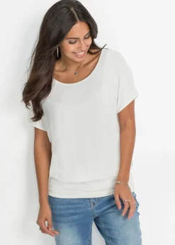 bonprix bonprix Camisetas>Camiseta de suave mezcla de viscosa Blanco lana